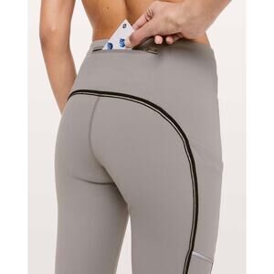 Lululemon Speed Up Tight Metallic 28” Dark Chrome Leggings Size 6